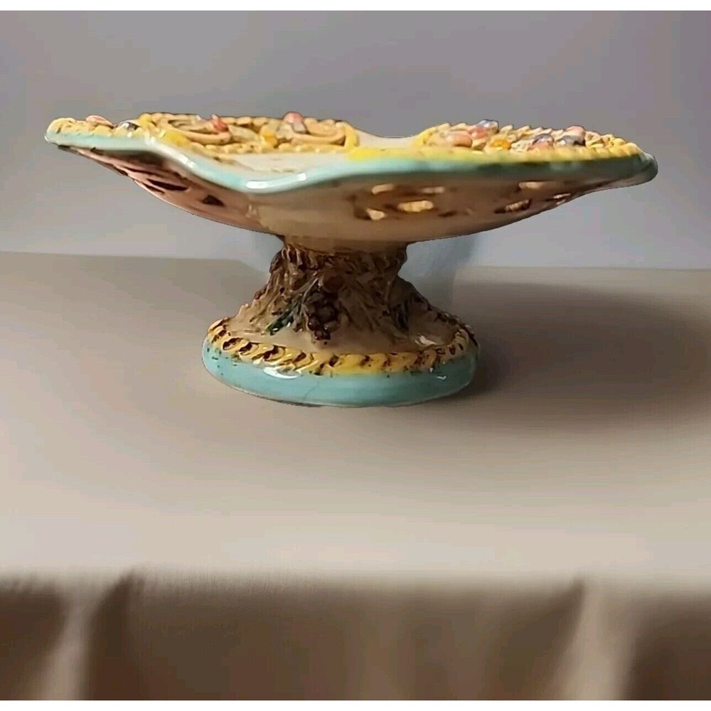 Antique Capodimonte Style Porcelain Italy Dresser Candy Nut Dish Read - Picture 6 of 13